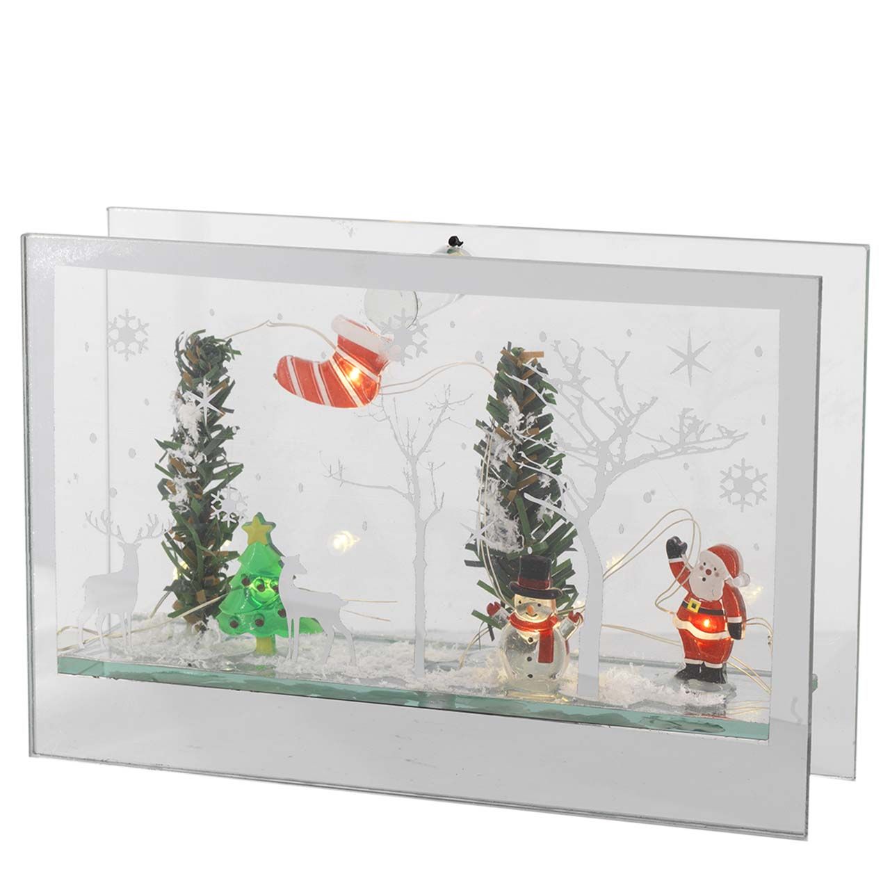 VETRINETTA NATALIZIA CON LED Rettangolare 18x5x12